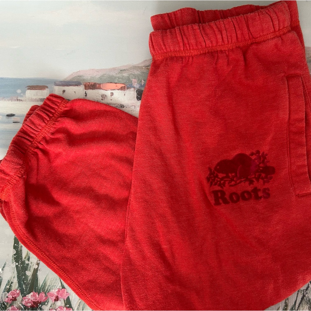 Vintage Roots Red Logo Capris Sweats Retro